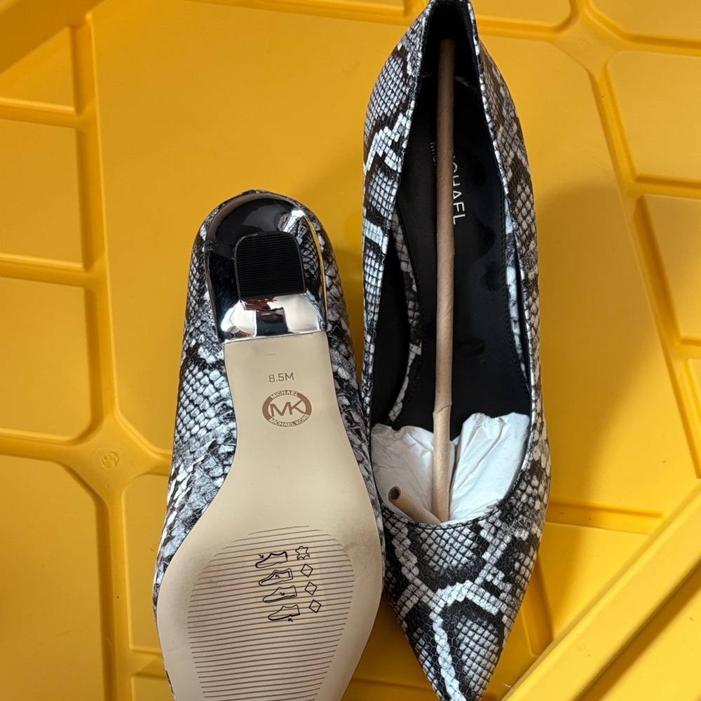 Michael Kors Snake Print Flats in Black and White